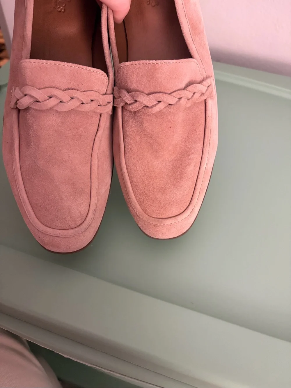 Seychelles Braided Suede Loafers in Tan